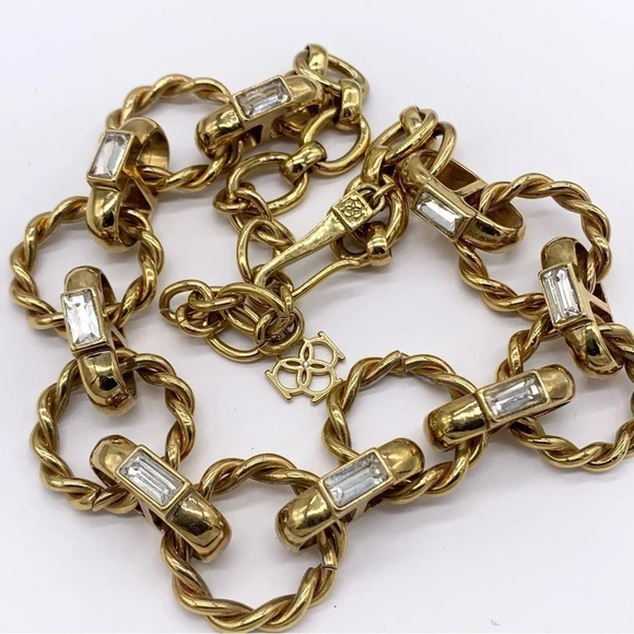 Ann Taylor Gold Jeweled Links Necklace - Picture 2 of 3